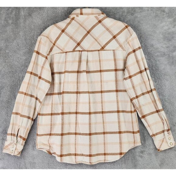 Idyllwind Shirt Womens XS Cream Tan Plaid Flannel Western Pearl Snap Long Sleeve - Picture 2 of 11